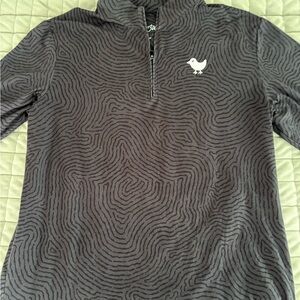 Gray Patterned Quarter-Zip Pullover
